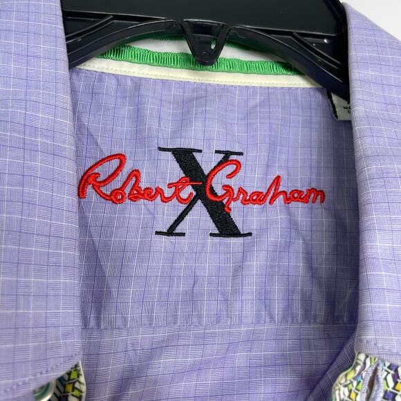 Robert Graham Tailored Fit Light Purple plaid Long sleeve button down Medium - Picture 2 of 16